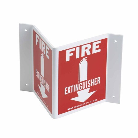 Brady Fire Extinguisher Sign, 8X14-1/2", PS 80703